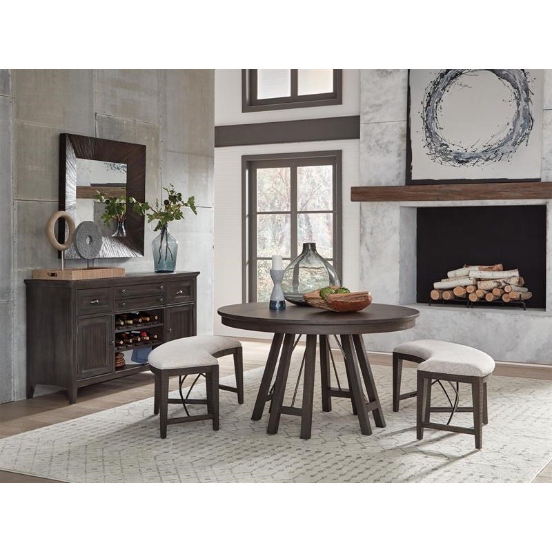 Round dining table deals with curved bench seating